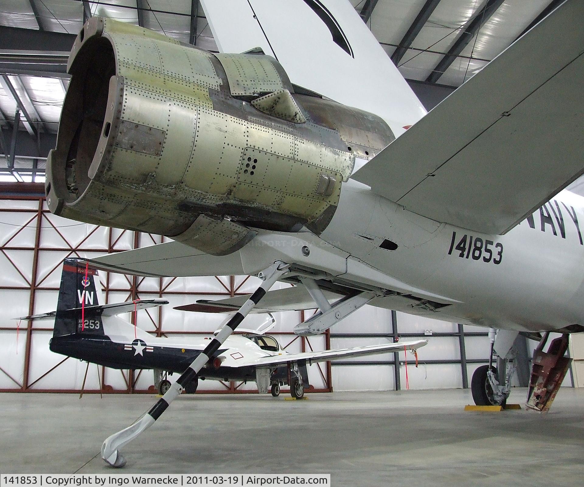 141853, Grumman F11F-1 Tiger C/N 170, Grumman F11F-1 Tiger, converted to flying testbed for experiments with an in-flight thrust reverser in 1974-1975, at the Pueblo Weisbrod Aircraft Museum, Pueblo CO