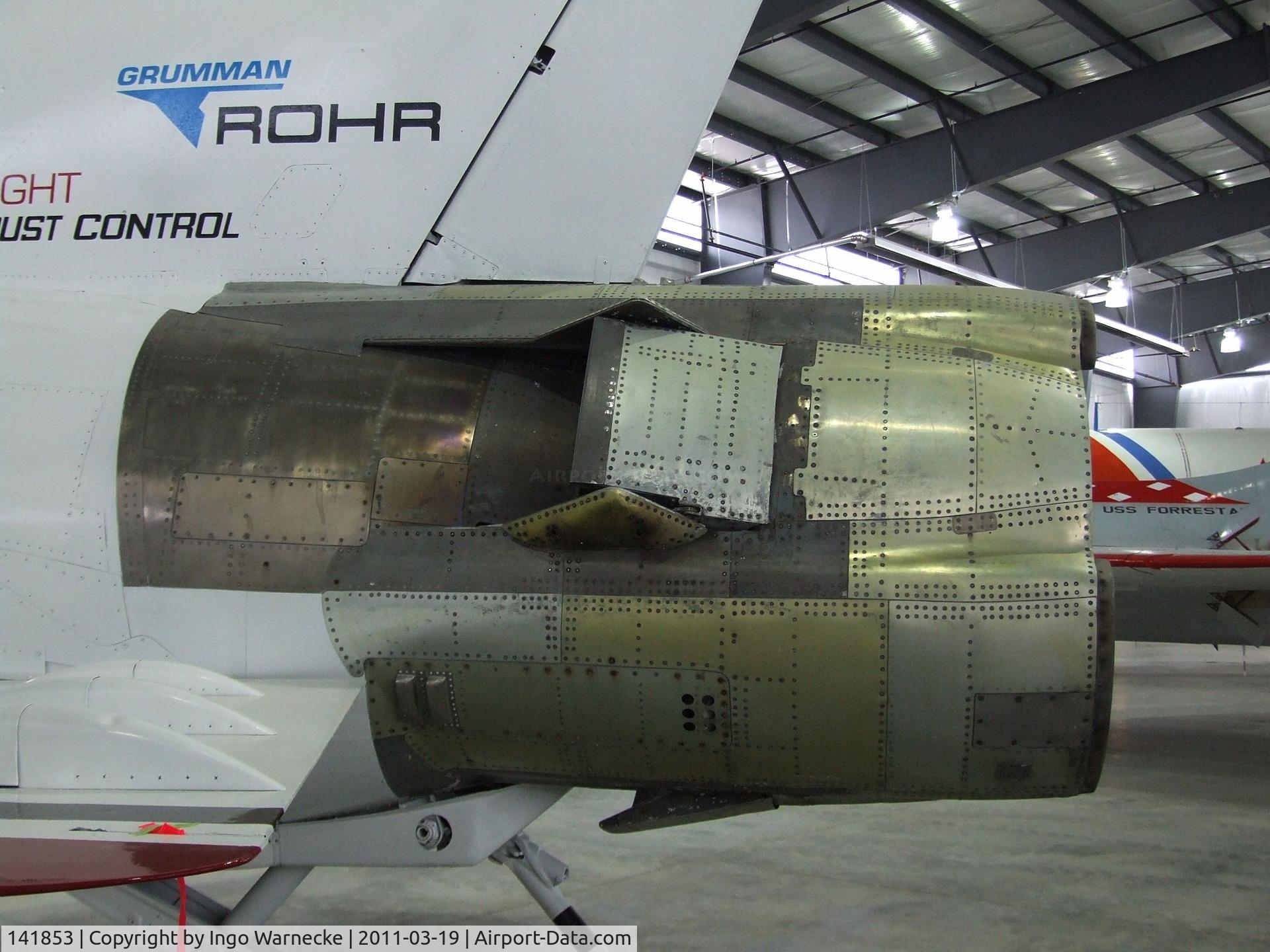 141853, Grumman F11F-1 Tiger C/N 170, Grumman F11F-1 Tiger, converted to flying testbed for experiments with an in-flight thrust reverser in 1974-1975, at the Pueblo Weisbrod Aircraft Museum, Pueblo CO