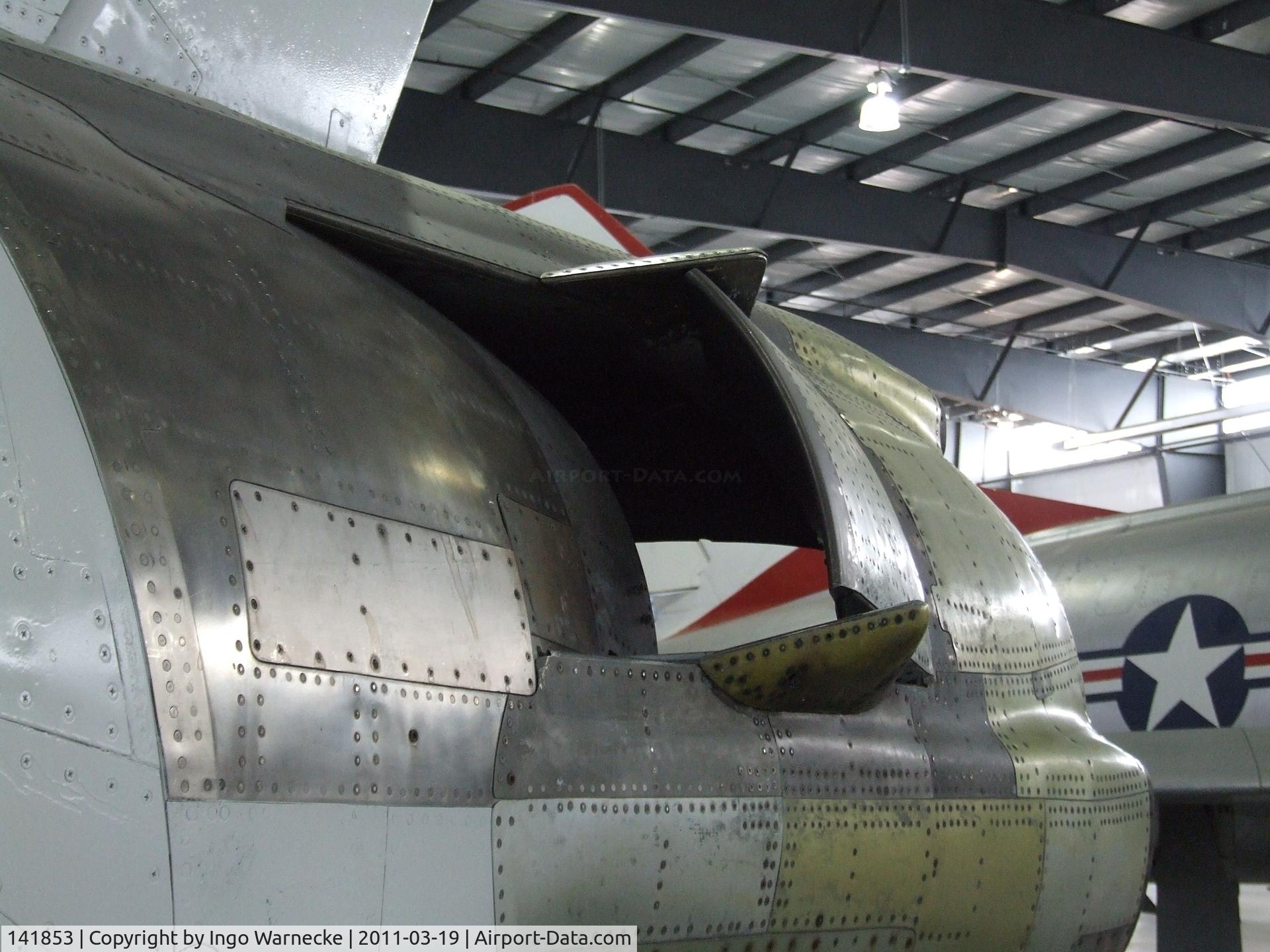 141853, Grumman F11F-1 Tiger C/N 170, Grumman F11F-1 Tiger, converted to flying testbed for experiments with an in-flight thrust reverser in 1974-1975, at the Pueblo Weisbrod Aircraft Museum, Pueblo CO