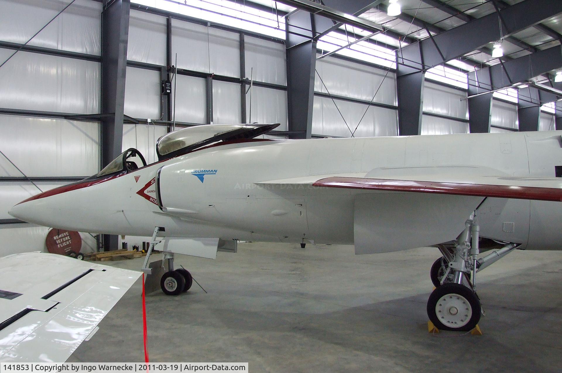 141853, Grumman F11F-1 Tiger C/N 170, Grumman F11F-1 Tiger, converted to flying testbed for experiments with an in-flight thrust reverser in 1974-1975, at the Pueblo Weisbrod Aircraft Museum, Pueblo CO