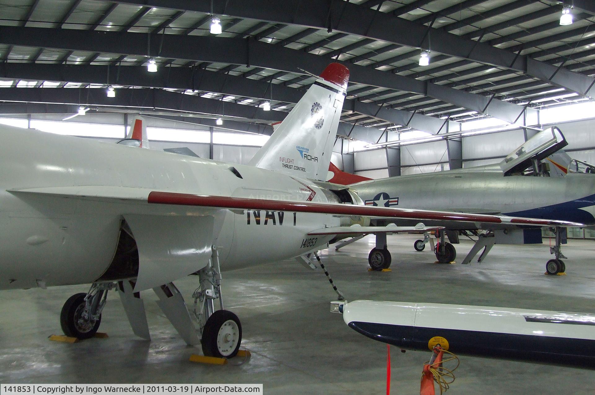 141853, Grumman F11F-1 Tiger C/N 170, Grumman F11F-1 Tiger, converted to flying testbed for experiments with an in-flight thrust reverser in 1974-1975, at the Pueblo Weisbrod Aircraft Museum, Pueblo CO