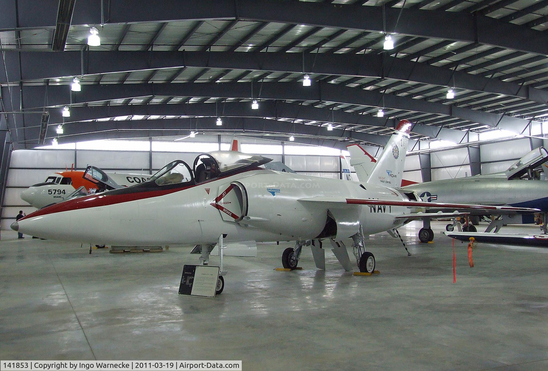 141853, Grumman F11F-1 Tiger C/N 170, Grumman F11F-1 Tiger, converted to flying testbed for experiments with an in-flight thrust reverser in 1974-1975, at the Pueblo Weisbrod Aircraft Museum, Pueblo CO