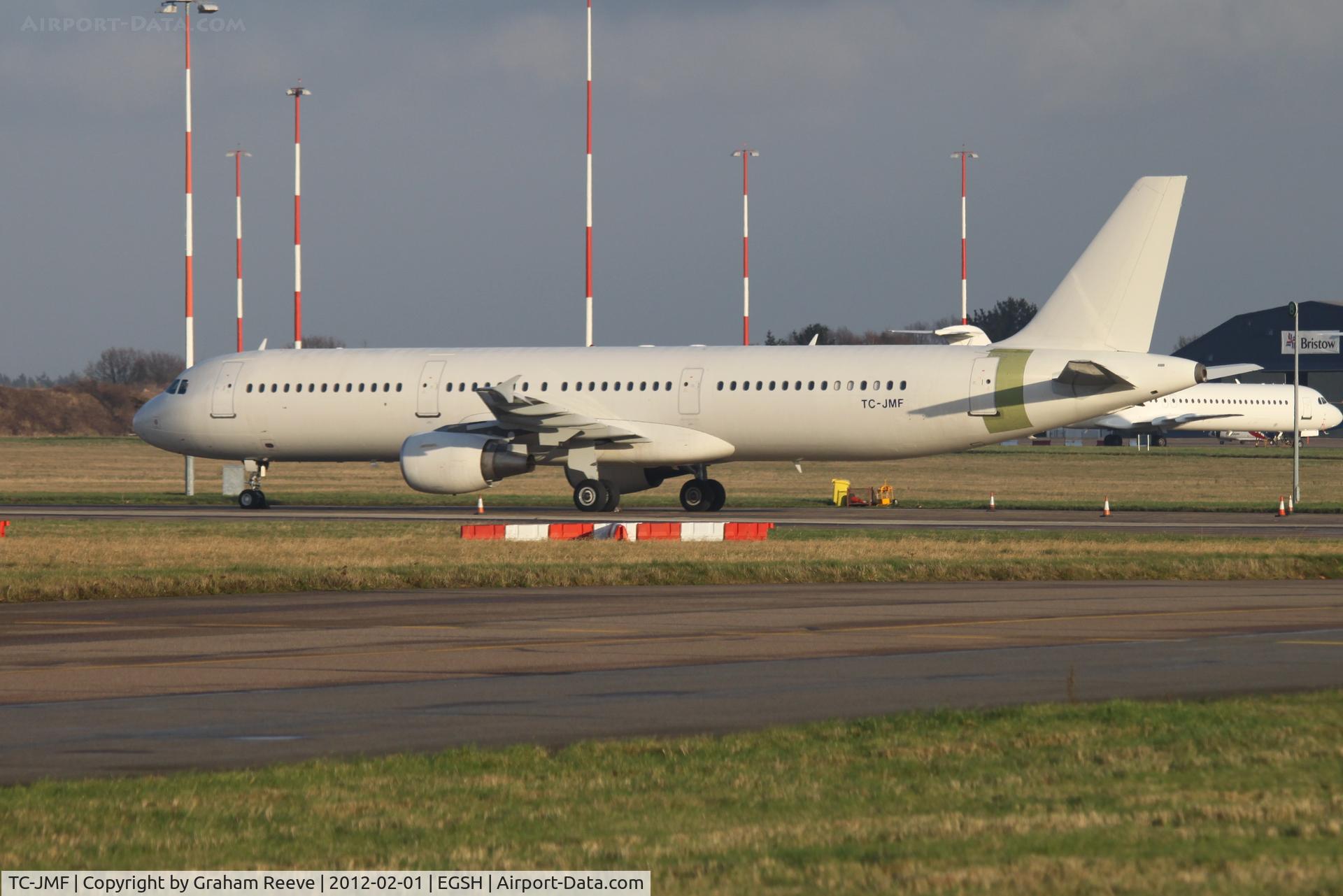 TC-JMF, 2000 Airbus A321-211 C/N 1233, Parked at Norwich.