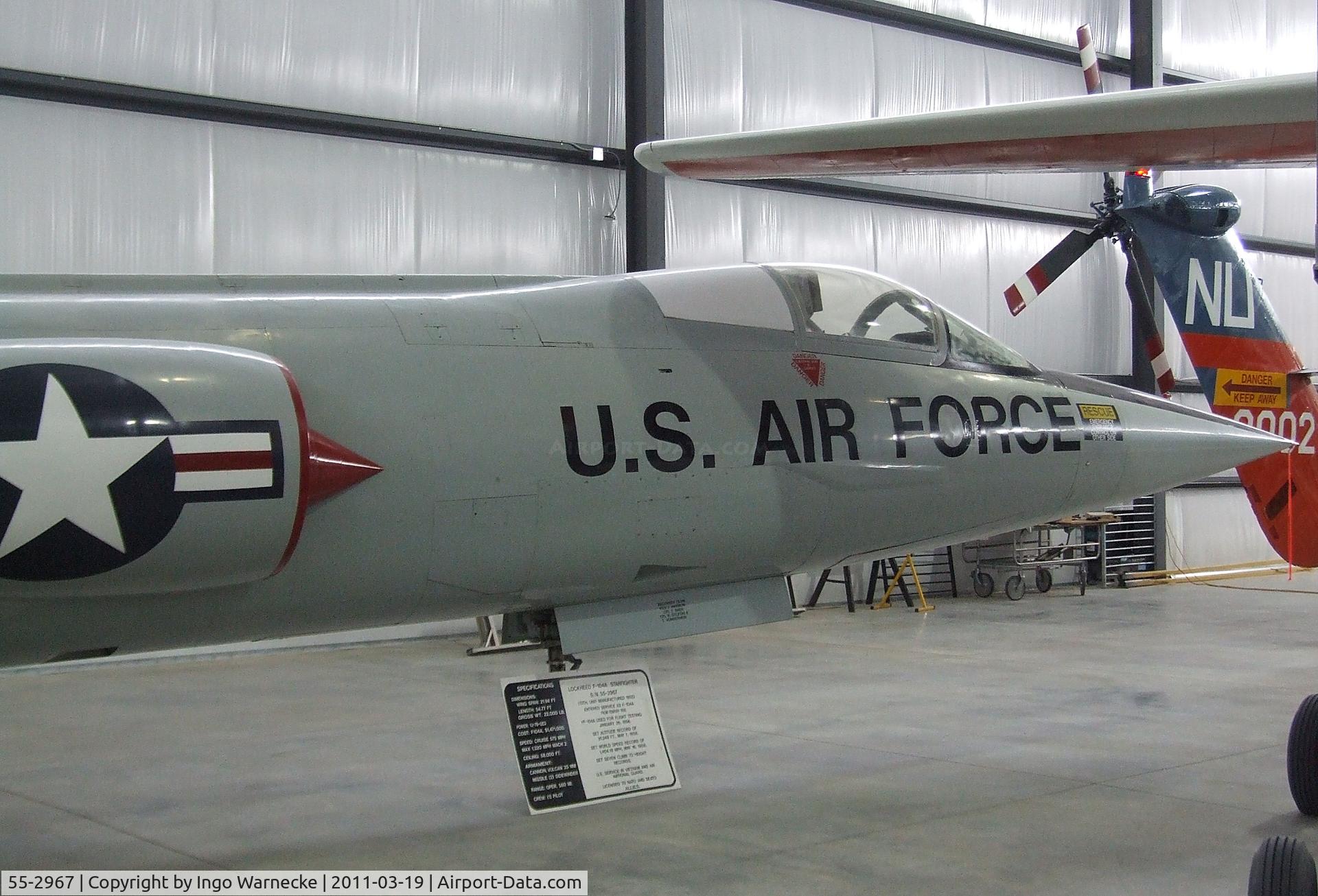 55-2967, 1956 Lockheed YF-104A Starfighter C/N 183-1013, Lockheed YF-104A Starfighter at the Pueblo Weisbrod Aircraft Museum, Pueblo CO