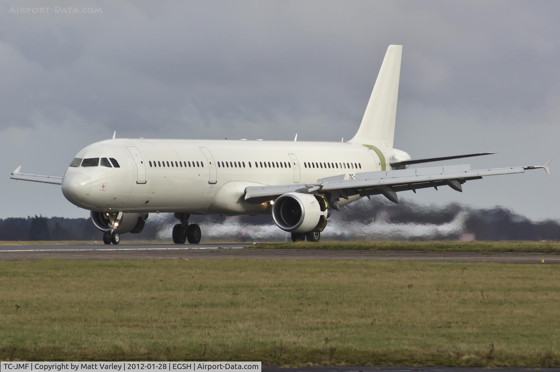 TC-JMF, 2000 Airbus A321-211 C/N 1233, Arriving at EGSH for spray into Nordwind C/S.