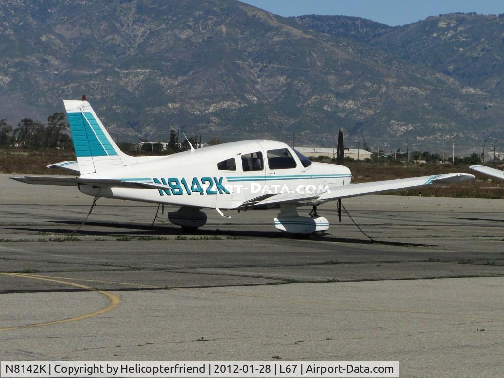 N8142K, 1982 Piper PA-28-161 C/N 28-8216120, Parked in the gusting wind