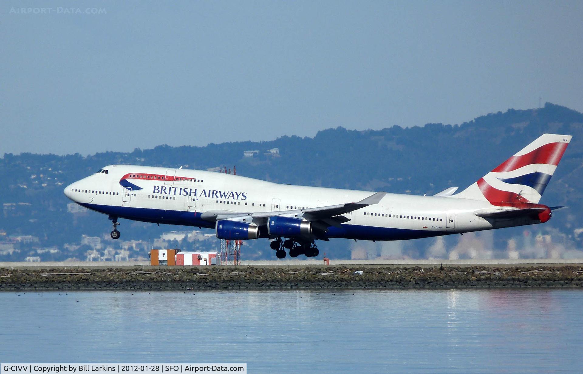 G-CIVV, 1998 Boeing 747-436 C/N 25819, Landing at SFO