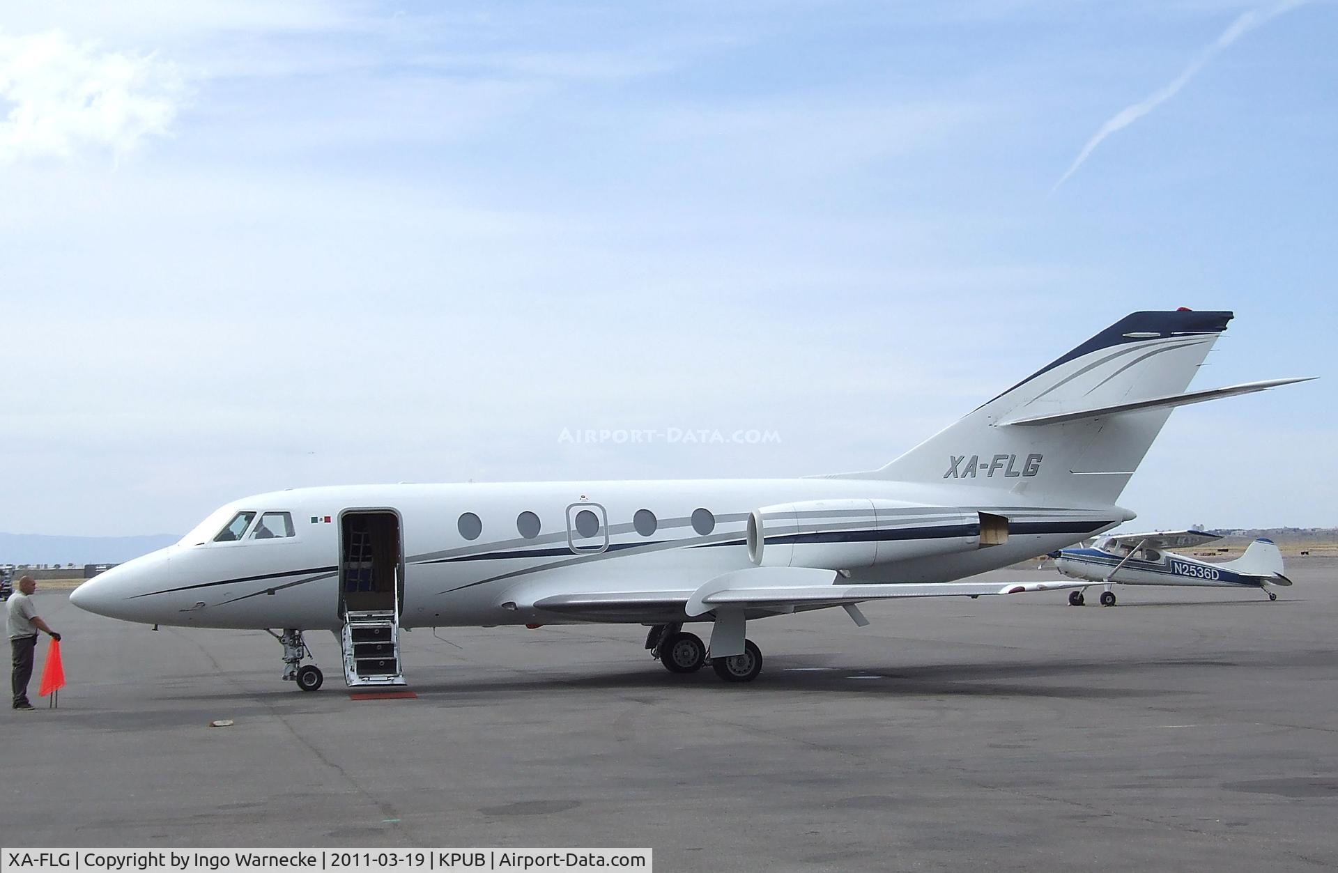 XA-FLG, 1977 Dassault Fan Jet Falcon (20F) C/N 364, Dassault Fan Jet Falcon 20 at Pueblo Memorial airport, Pueblo CO