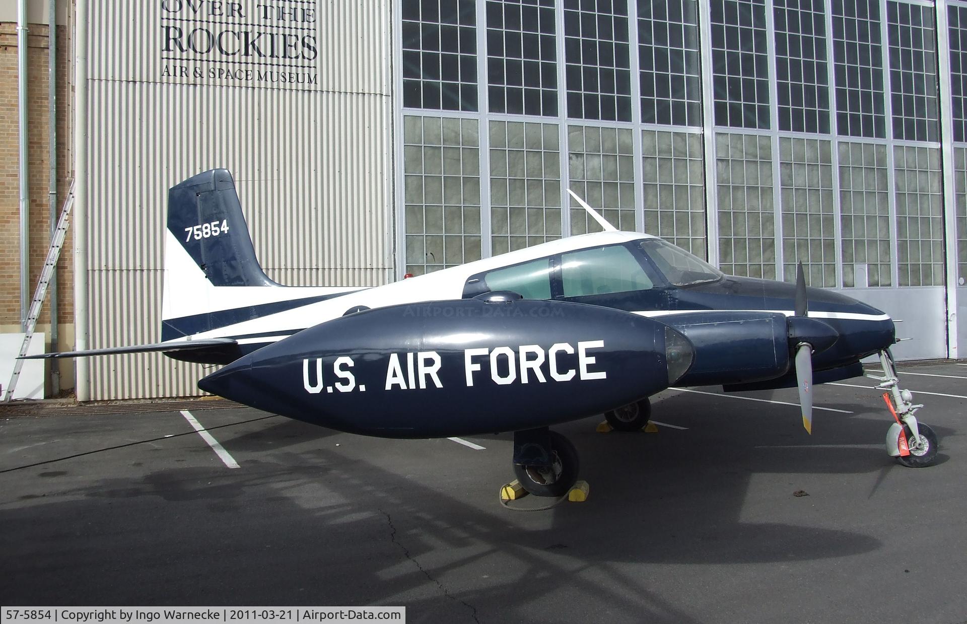 57-5854, 1957 Cessna 310 C/N 38009, Cessna 310 (U-3A) at the Wings over the Rockies Air & Space Museum, Denver CO