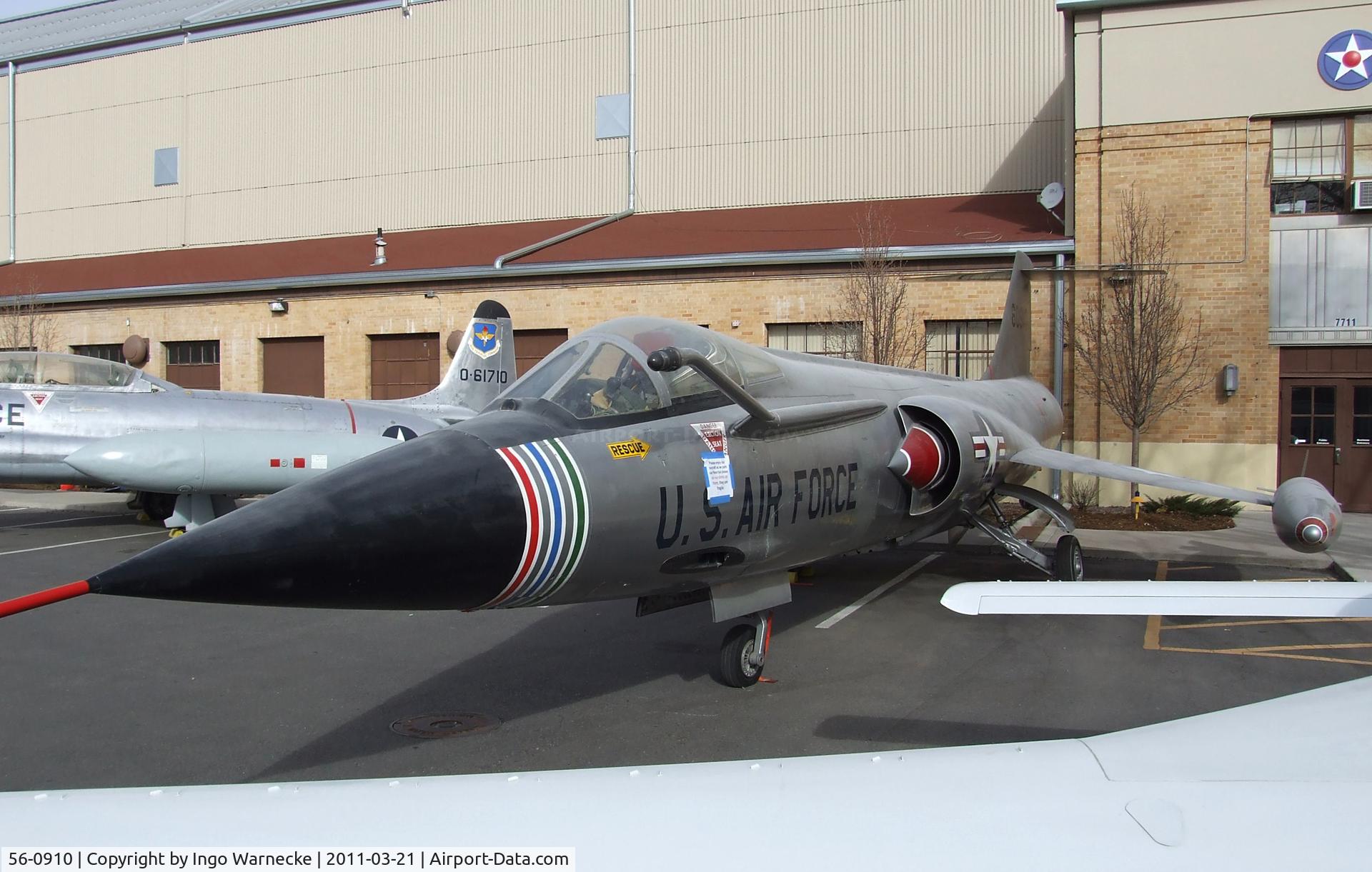 56-0910, 1956 Lockheed F-104C Starfighter C/N 383-1198, Lockheed F-104C Starfighter at the Wings over the Rockies Air & Space Museum, Denver CO