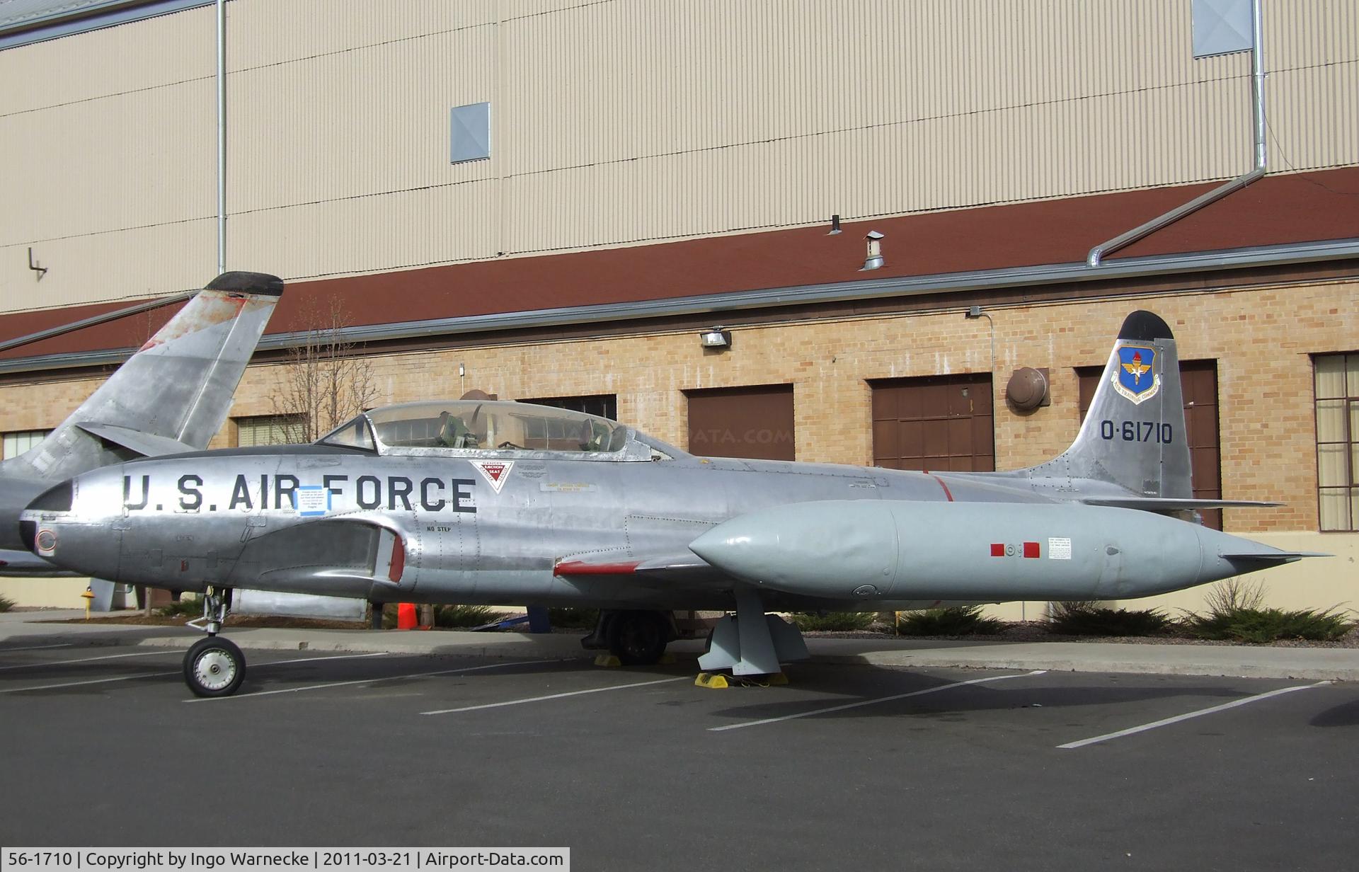 56-1710, 1956 Lockheed T-33A Shooting Star C/N 580-1060, Lockheed T-33A at the Wings over the Rockies Air & Space Museum, Denver CO
