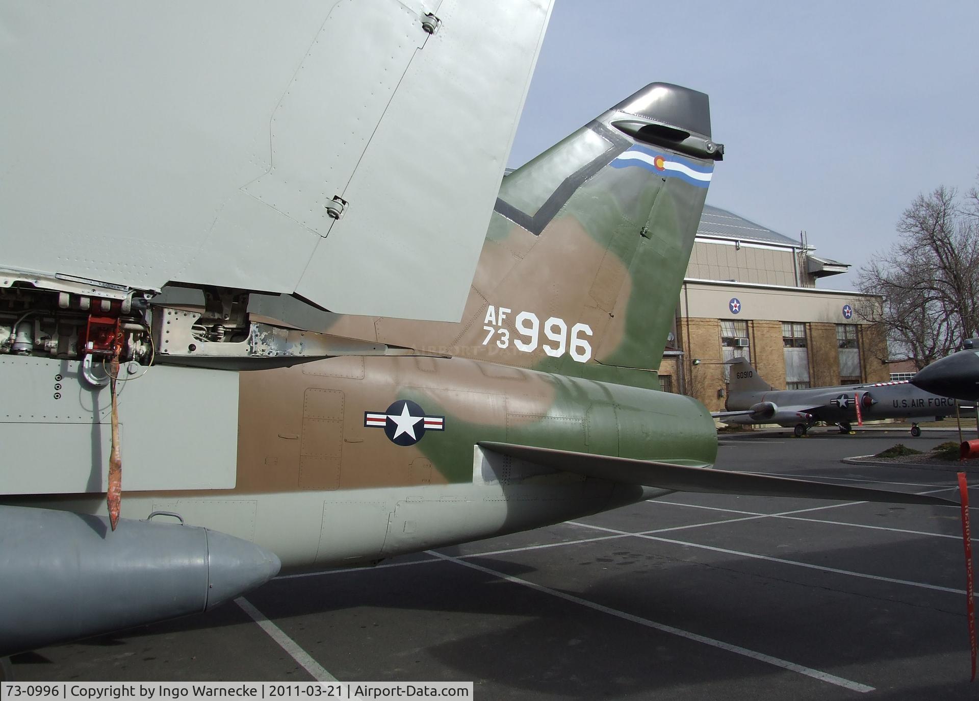 73-0996, 1973 LTV A-7D Corsair II C/N D-392, LTV A-7D Corsair II at the Wings over the Rockies Air & Space Museum, Denver CO