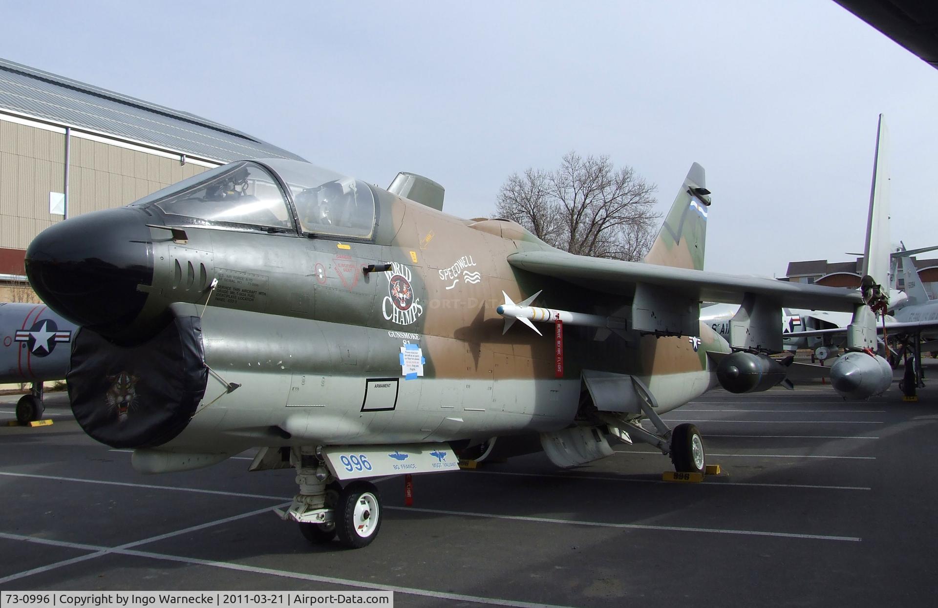 73-0996, 1973 LTV A-7D Corsair II C/N D-392, LTV A-7D Corsair II at the Wings over the Rockies Air & Space Museum, Denver CO