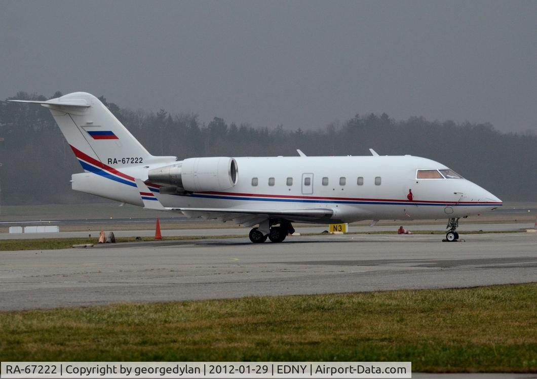 RA-67222, 2005 Bombardier Challenger 604 (CL-600-2B16) C/N 5596, Waiting to fly home after the World Economic Forum/Davos. Approx. 70 additional movements in FDH this week.