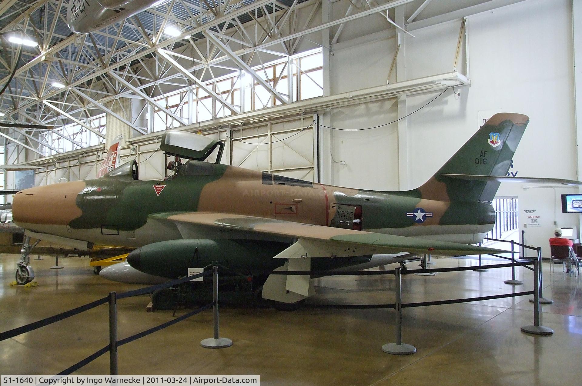 51-1640, Republic F-84F Thunderstreak C/N Not found 51-1640, Republic F-84F Thunderstreak at the Hill Aerospace Museum, Roy UT