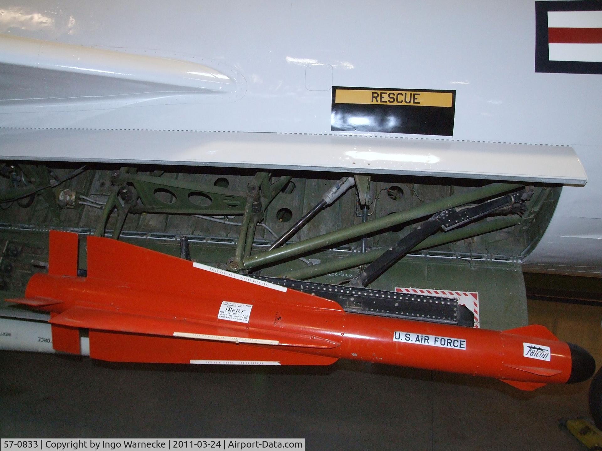 57-0833, Convair F-102A Delta Dagger C/N Not found 57-0833, Convair F-102A Delta Dagger at the Hill Aerospace Museum, Roy UT