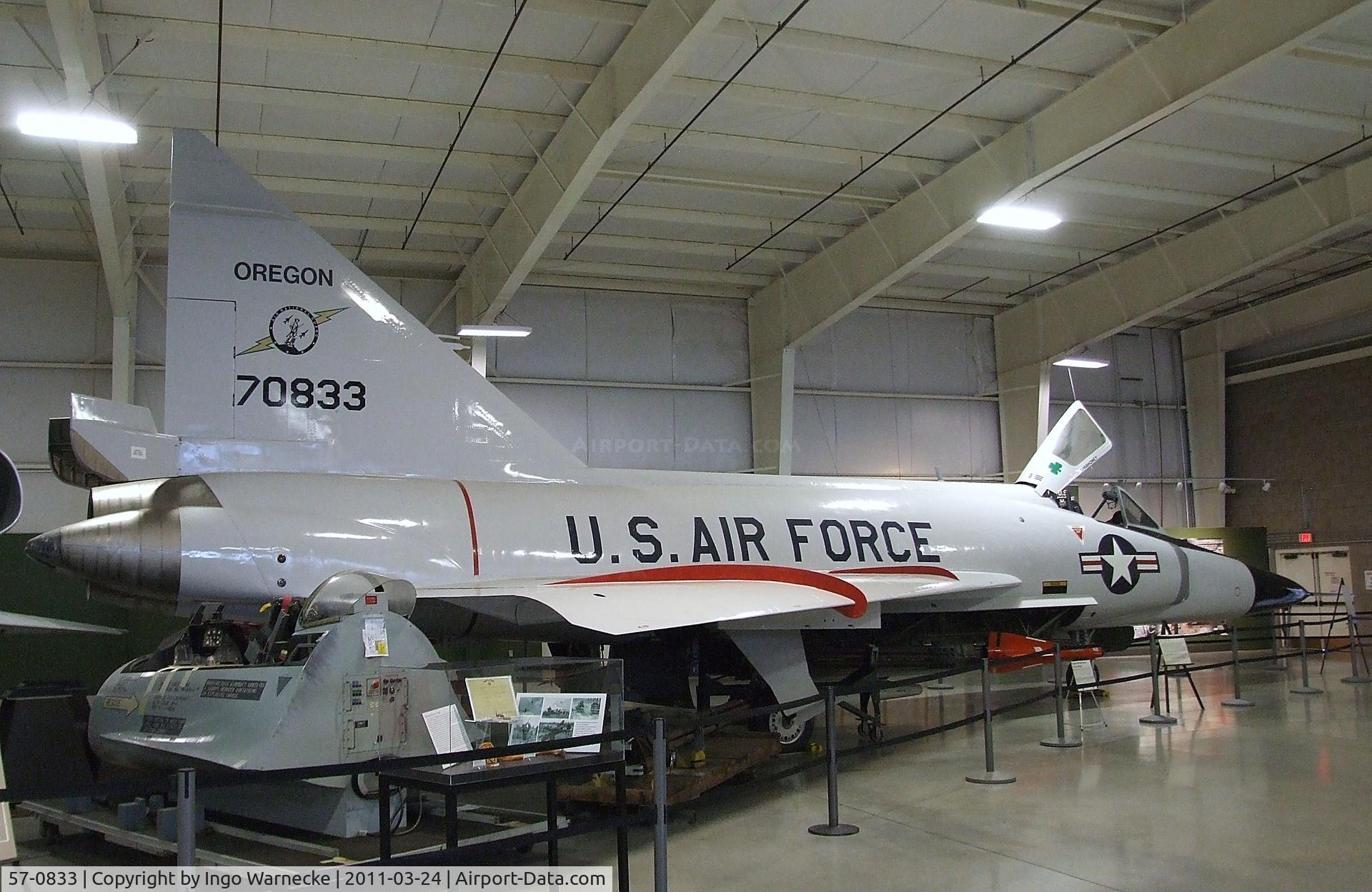 57-0833, Convair F-102A Delta Dagger C/N Not found 57-0833, Convair F-102A Delta Dagger at the Hill Aerospace Museum, Roy UT