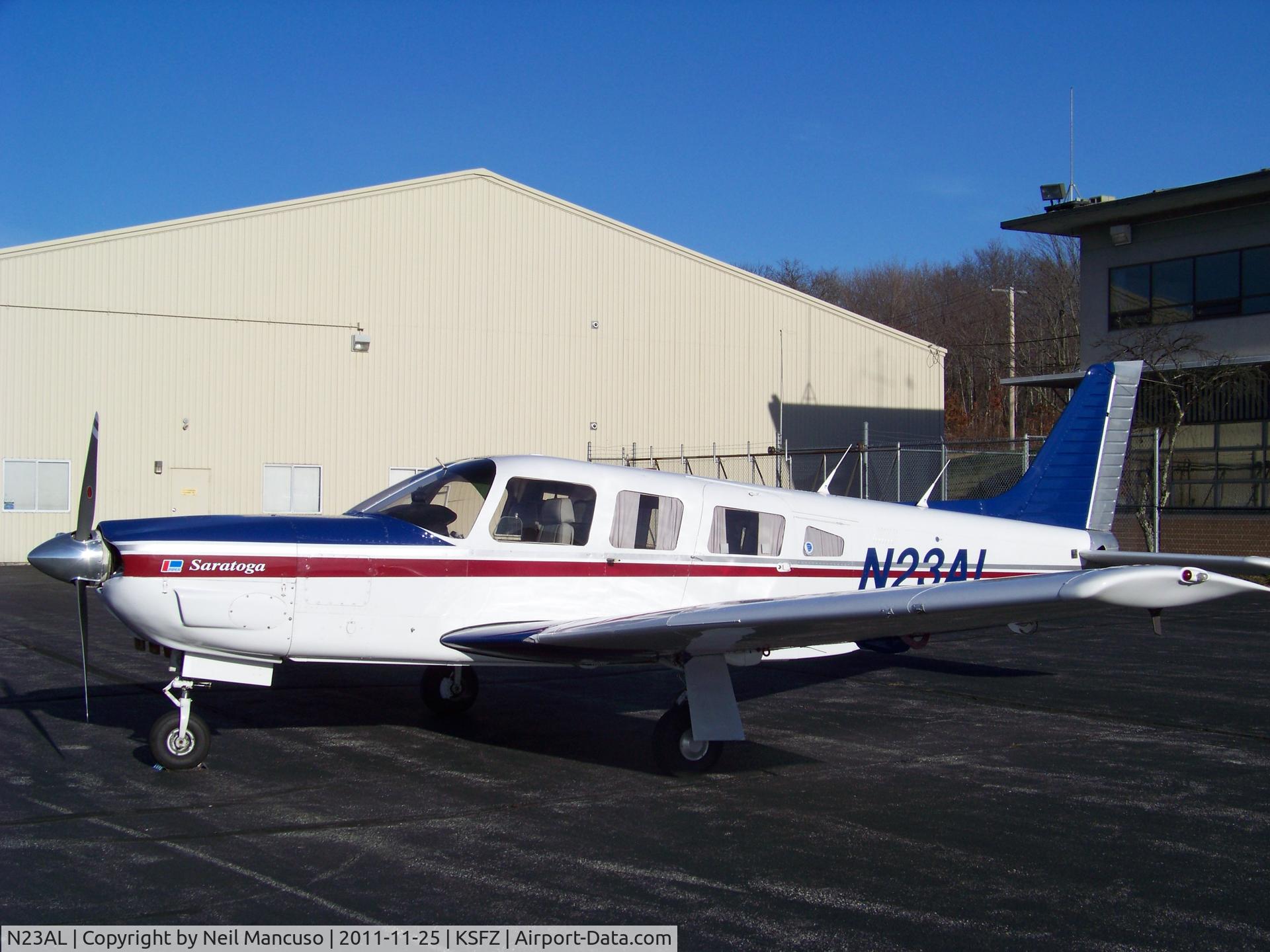 N23AL, 1982 Piper PA-32R-301 C/N 32R-8213008, On the ramp at KSFZ, North Central State, RI