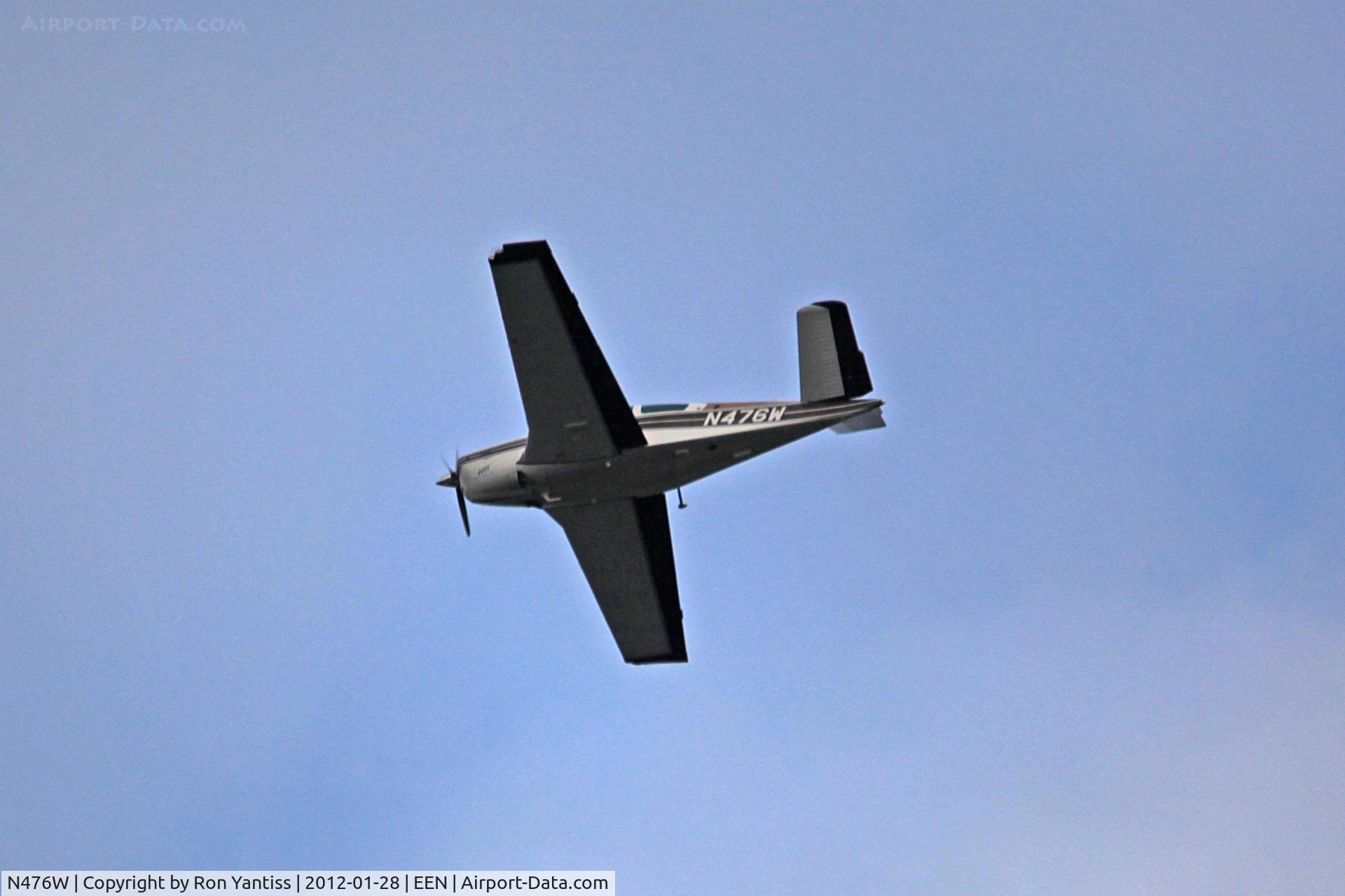 N476W, 1979 Beech V35B Bonanza C/N D-10286, Waving off approach to runway 02, Dillant-Hopkins Airport, Keene, NH