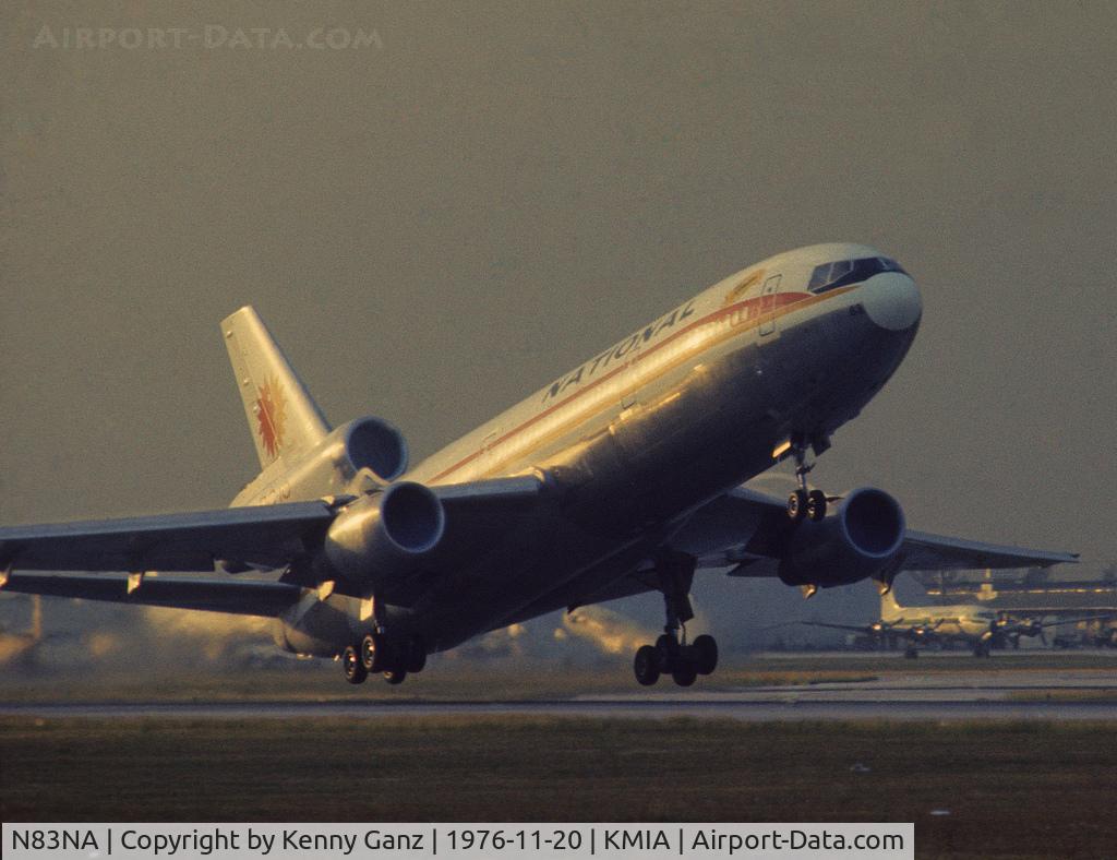 N83NA, 1974 Douglas DC-10-30 C/N 46714, National Airlines DC-10 lifts off from RWY 9R @ MIA