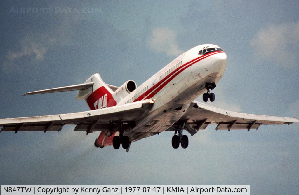 N847TW, 1964 Boeing 727-31 C/N 18752, TWA 727-31 N847TW climbs out @ KMIA