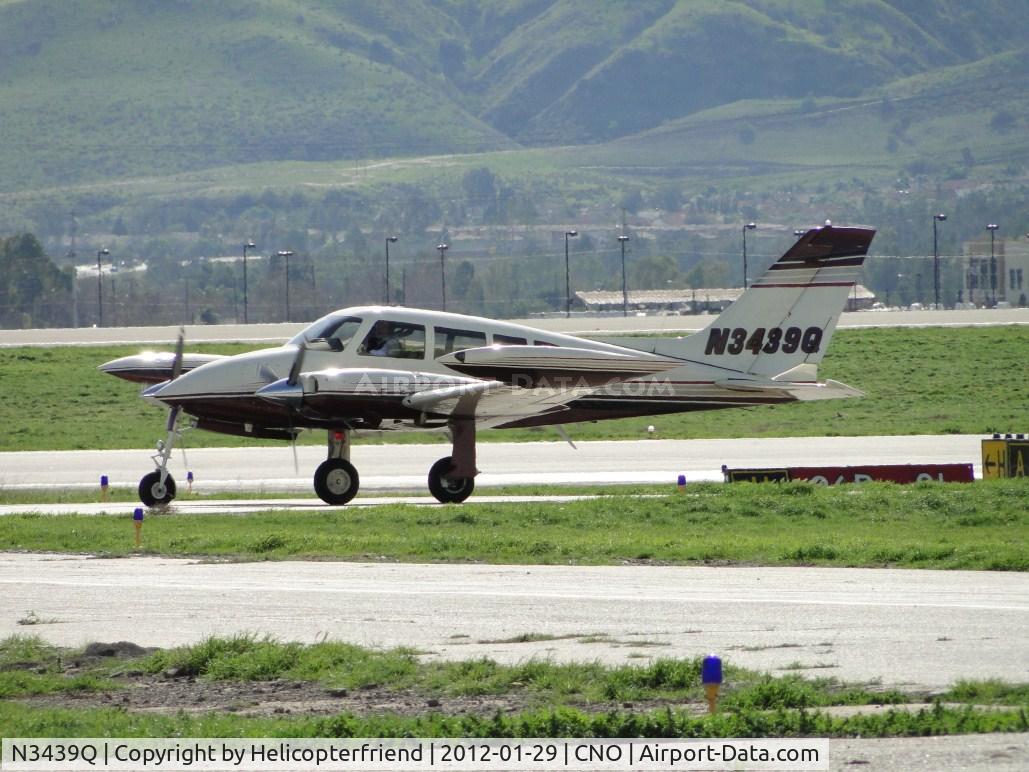 N3439Q, 1966 Cessna 320E Executive Skyknight C/N 320E0039, Taxiing back towards the hangers