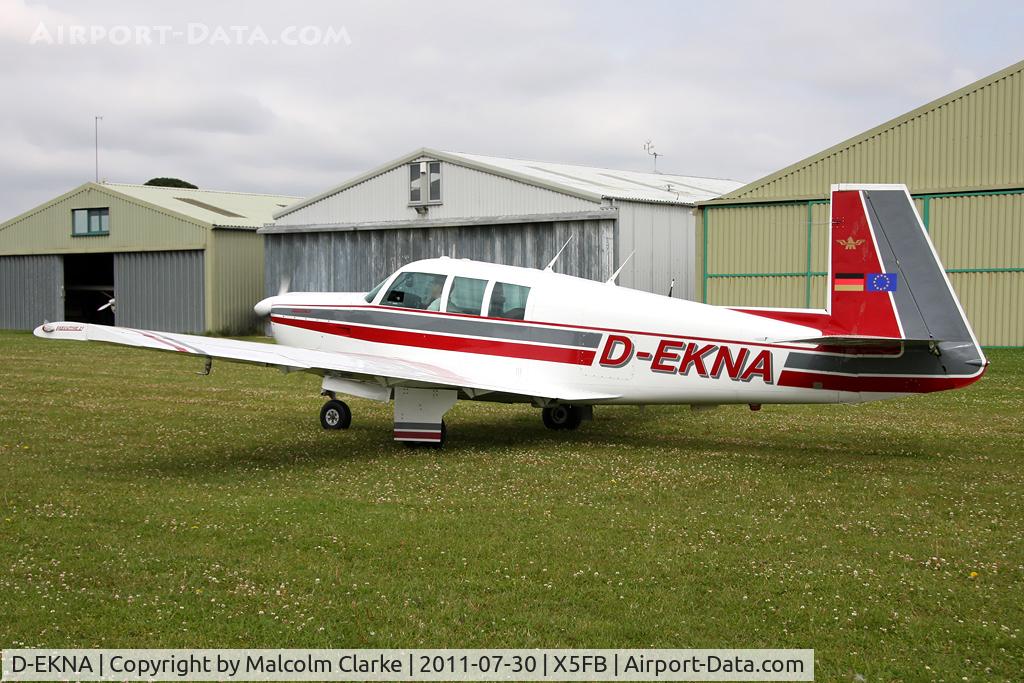 D-EKNA, 1967 Mooney M20F Executive C/N 670297, Mooney M20F Executive, a new resident at Fishburn Airfield, July 2011.