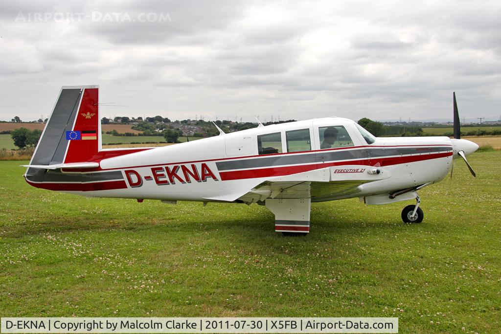 D-EKNA, 1967 Mooney M20F Executive C/N 670297, Mooney M20F Executive, a new resident at Fishburn Airfield, July 2011.