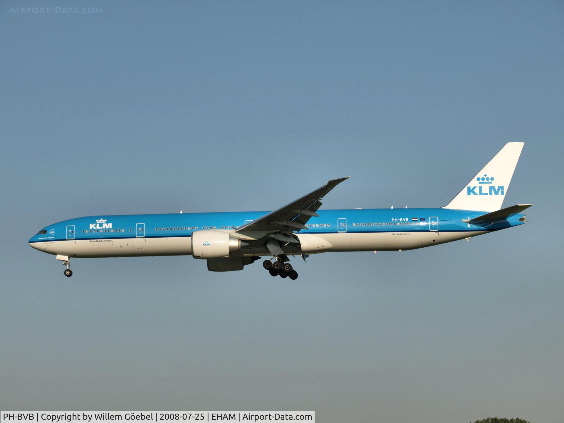 PH-BVB, 2008 Boeing 777-306/ER C/N 36145, Landing on runway C18 of Schiphol Airport