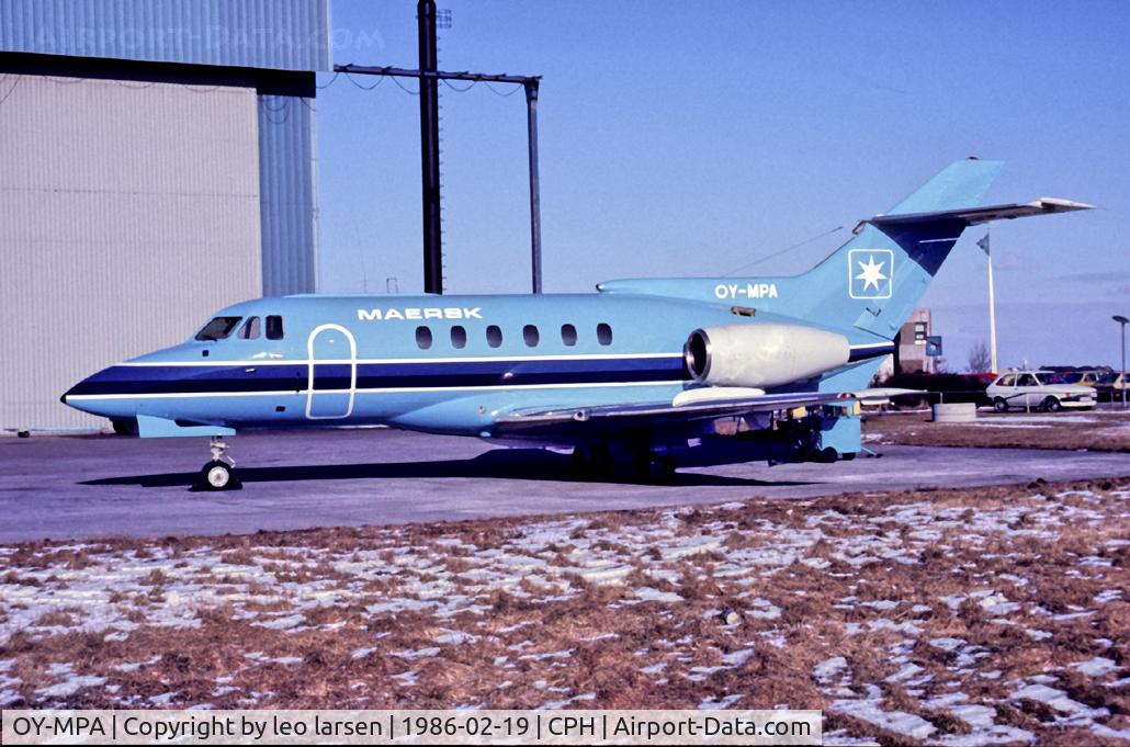 OY-MPA, 1980 British Aerospace HS.125 Series 700B C/N 257127, Copenhagen Kastrup 19.2.86