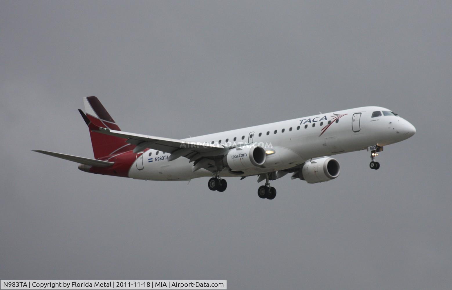 N983TA, 2009 Embraer 190AR (ERJ-190-100IGW) C/N 19000265, Taca E190