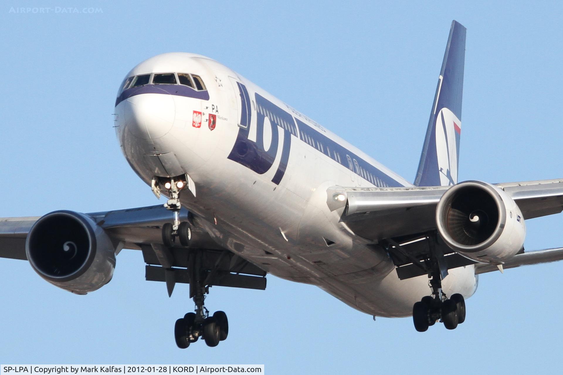 SP-LPA, 1990 Boeing 767-35D/ER C/N 24865, LOT Boeing 767-35D, LOT1 arriving from Warsaw, Poland - EPWA / WAW, RWY 28 approach KORD.
