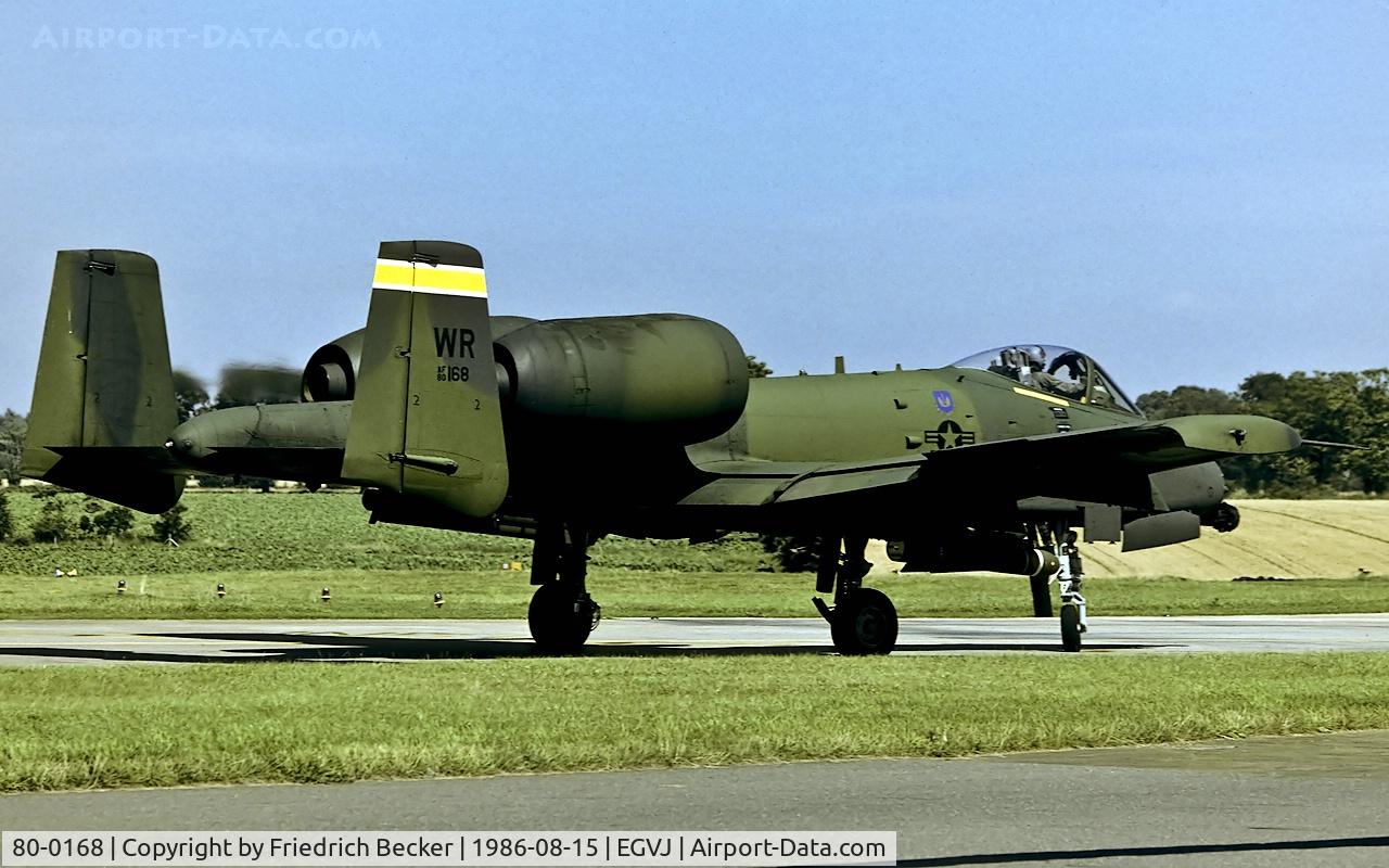 80-0168, 1980 Fairchild Republic A-10A Thunderbolt II C/N A10-0518, taxying to the active