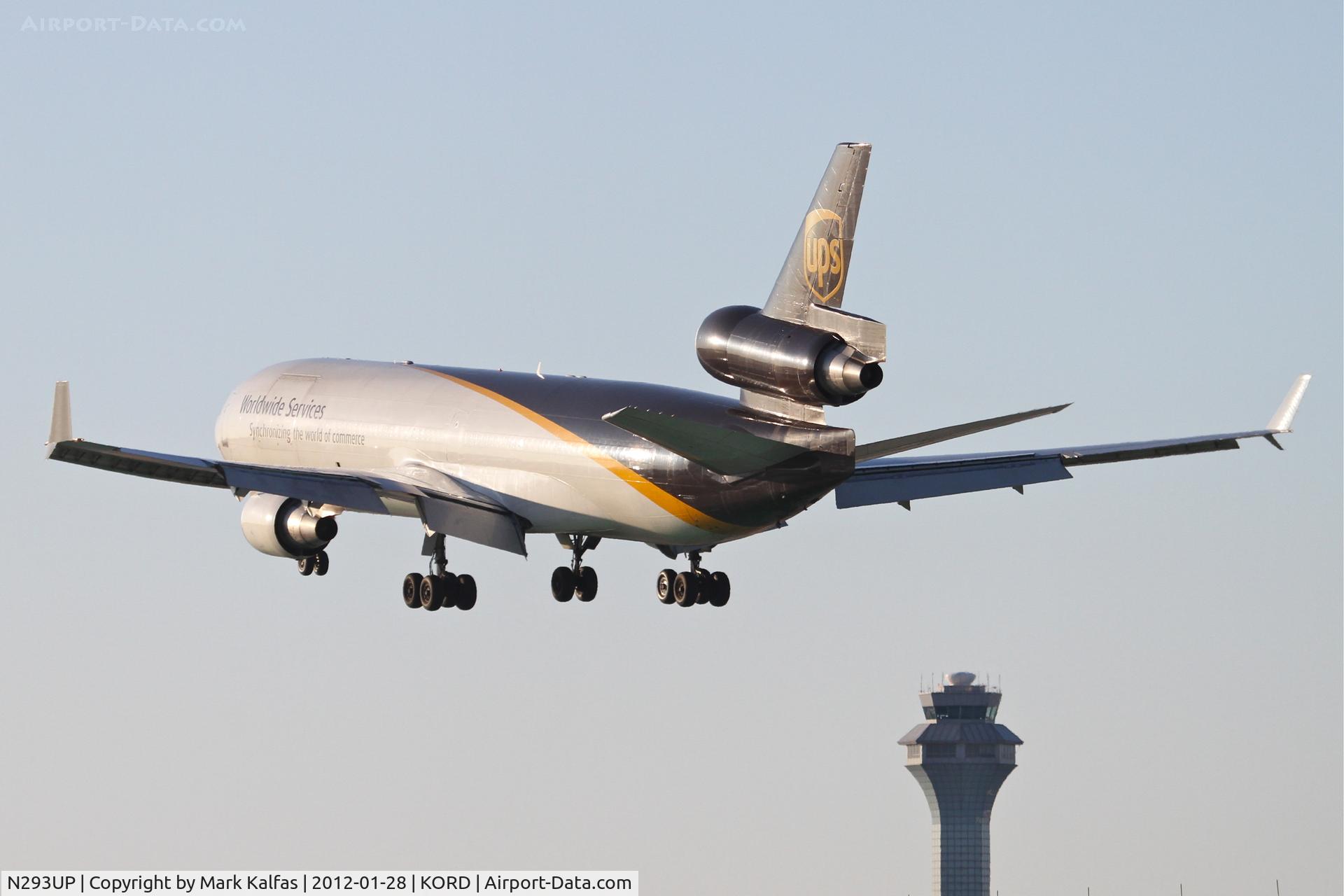 N293UP, 1991 McDonnell Douglas MD-11F C/N 48473, UPS McDonnell Douglas MD-11F, arriving from Cologne Bonn - EDDK / CGN, RWY 28 approach KORD.