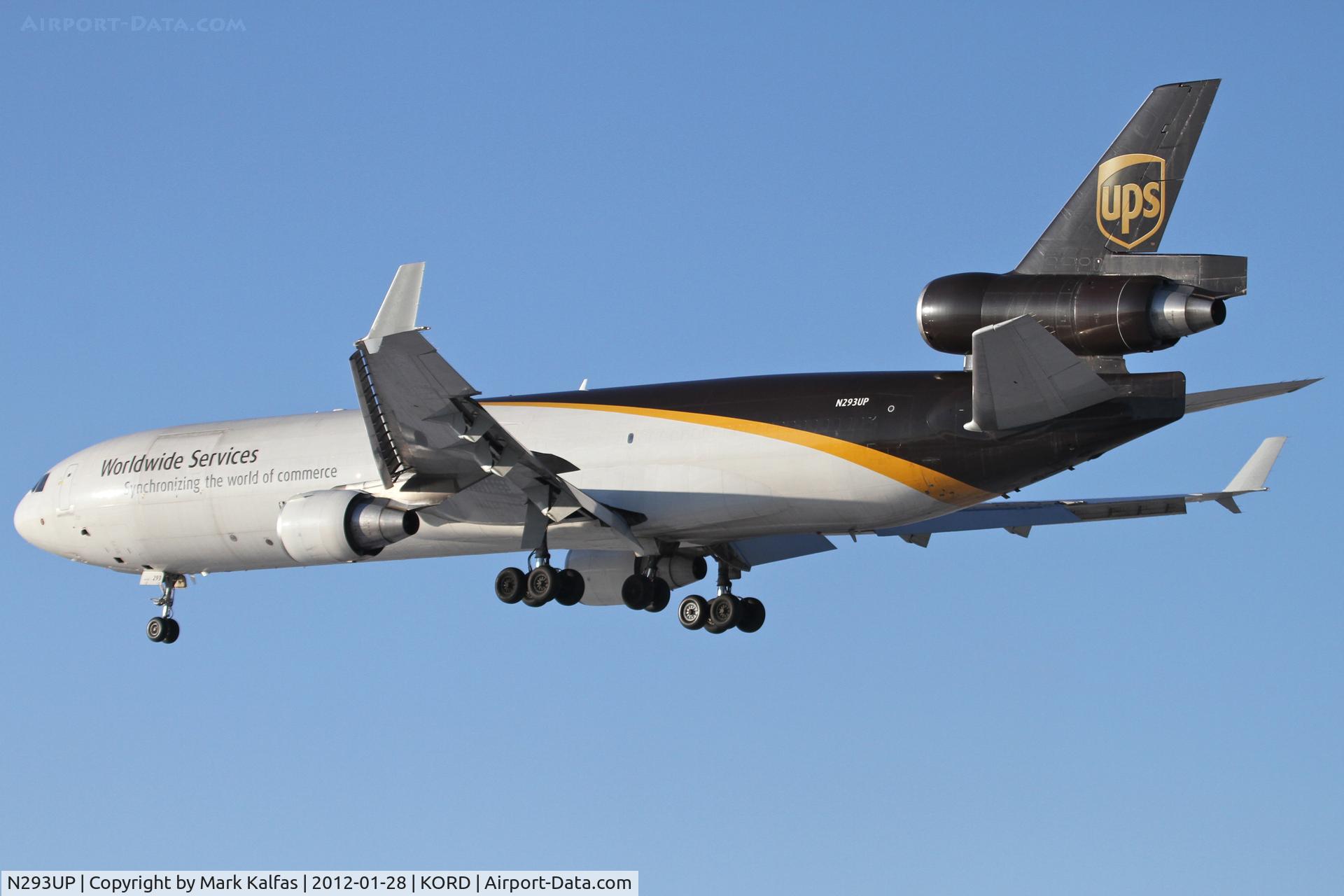N293UP, 1991 McDonnell Douglas MD-11F C/N 48473, UPS McDonnell Douglas MD-11F, arriving from Cologne Bonn - EDDK / CGN, RWY 28 approach KORD.