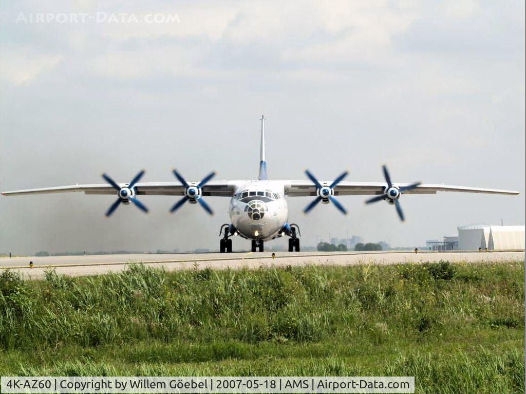 4K-AZ60, 2008 Antonov An-12BP C/N 5343510, Taxi from the Cargo platform to runway 24 of Amsterdam Airport