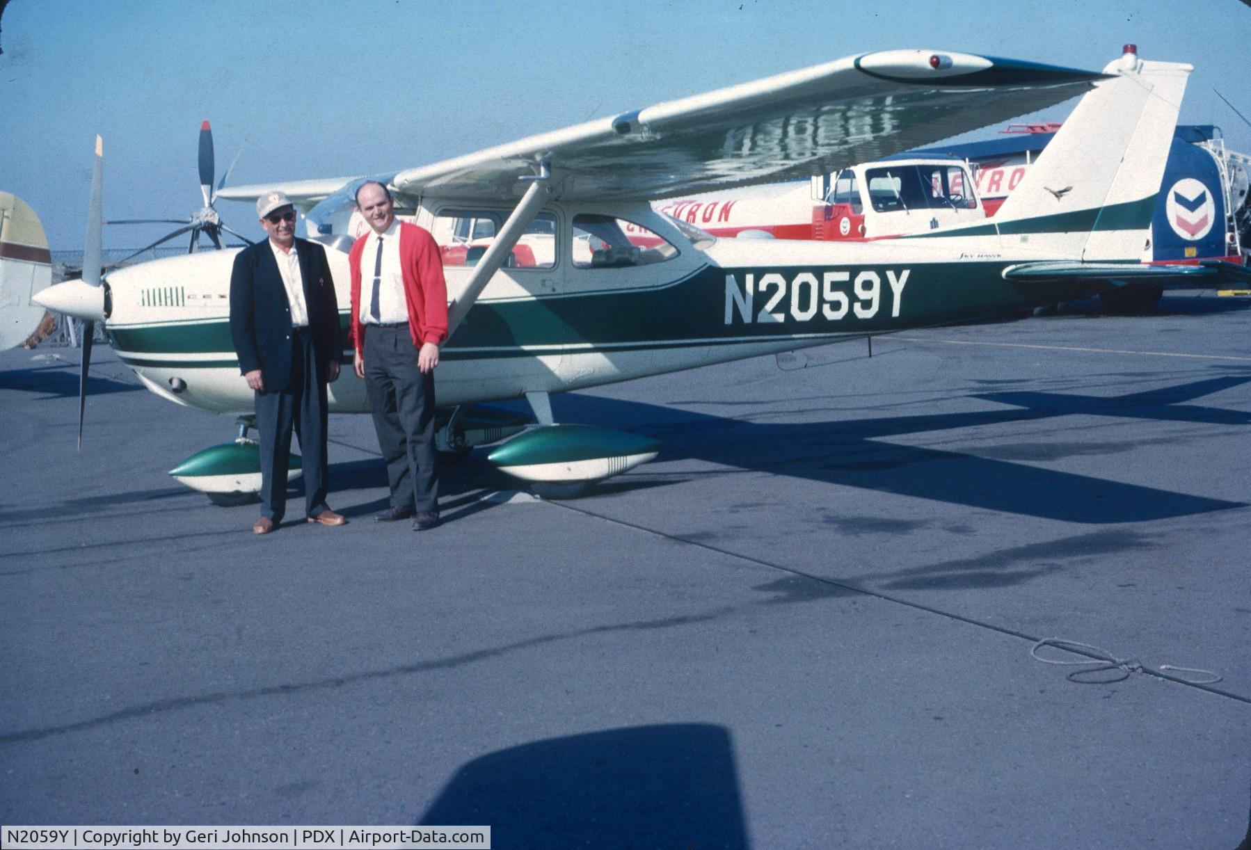 N2059Y, 1962 Cessna 172D C/N 17249559, My father purchased this plane in the 1960's and our family used it to fly to many family vacations when I was a child. In the picture is my father, Richard Larson and my grandfather Lafe Potter. My father died in 1967 at the age of 40.