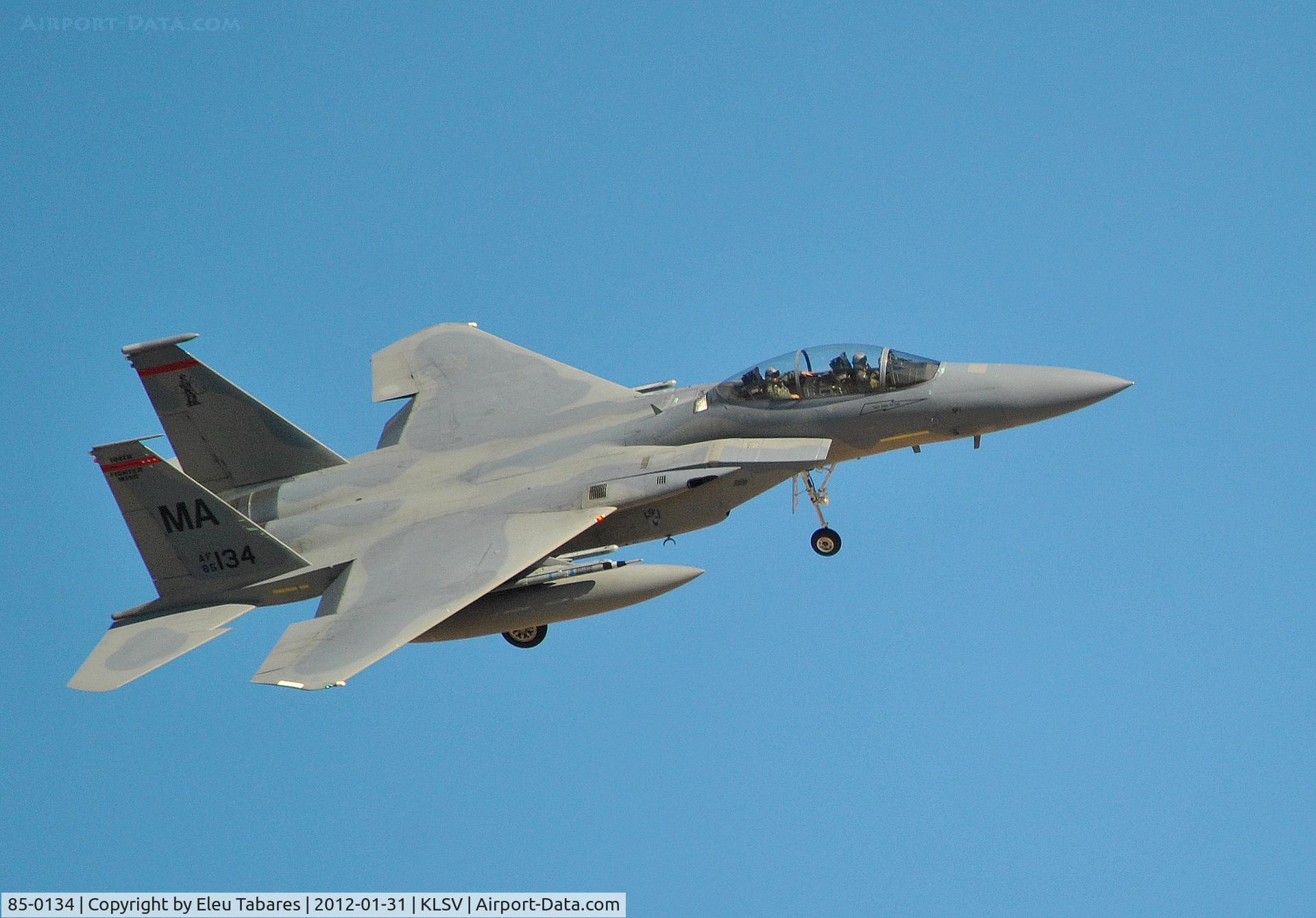 85-0134, 1985 McDonnell Douglas F-15D Eagle C/N 0980/D060, Taken during Red Flag Exercise at Nellis Air Force Base, Nevada.