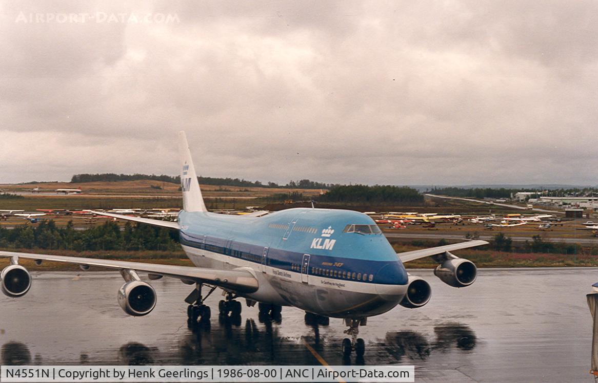N4551N, 1984 Boeing 747-306M C/N 23137, KLM 747 at Anchorage,  Alaska