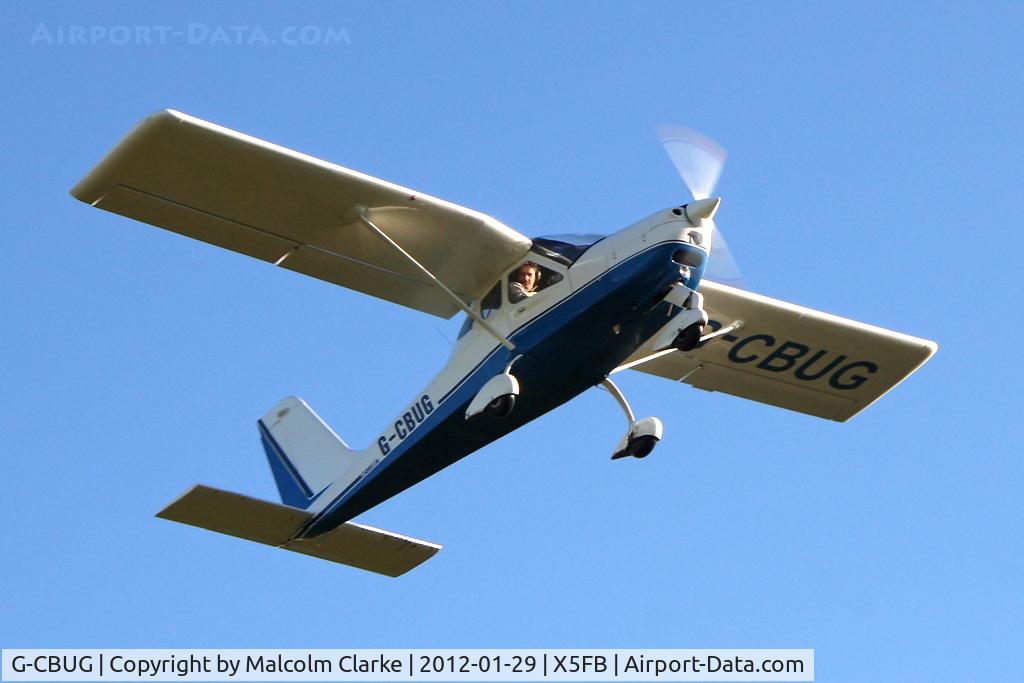 G-CBUG, 2002 Tecnam P-92EM Echo C/N PFA 318-13662, Tecnam P92-EM Echo leaves Fishburn Airfield, UK, January 2012.