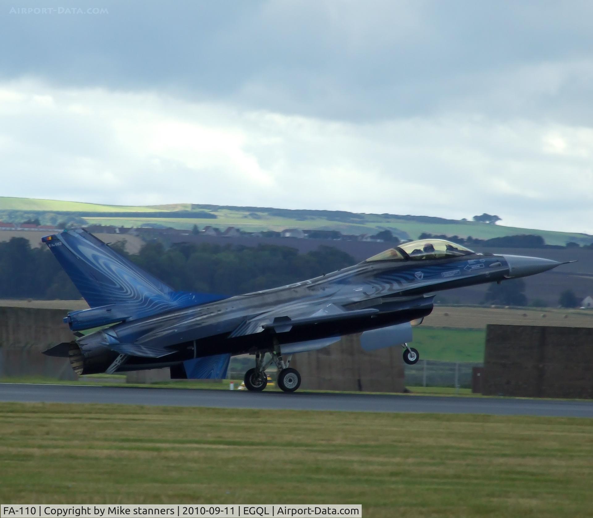 FA-110, SABCA F-16AM Fighting Falcon C/N 6H-110, 349Sqn F-16A Lands back at Leuchars after its air display