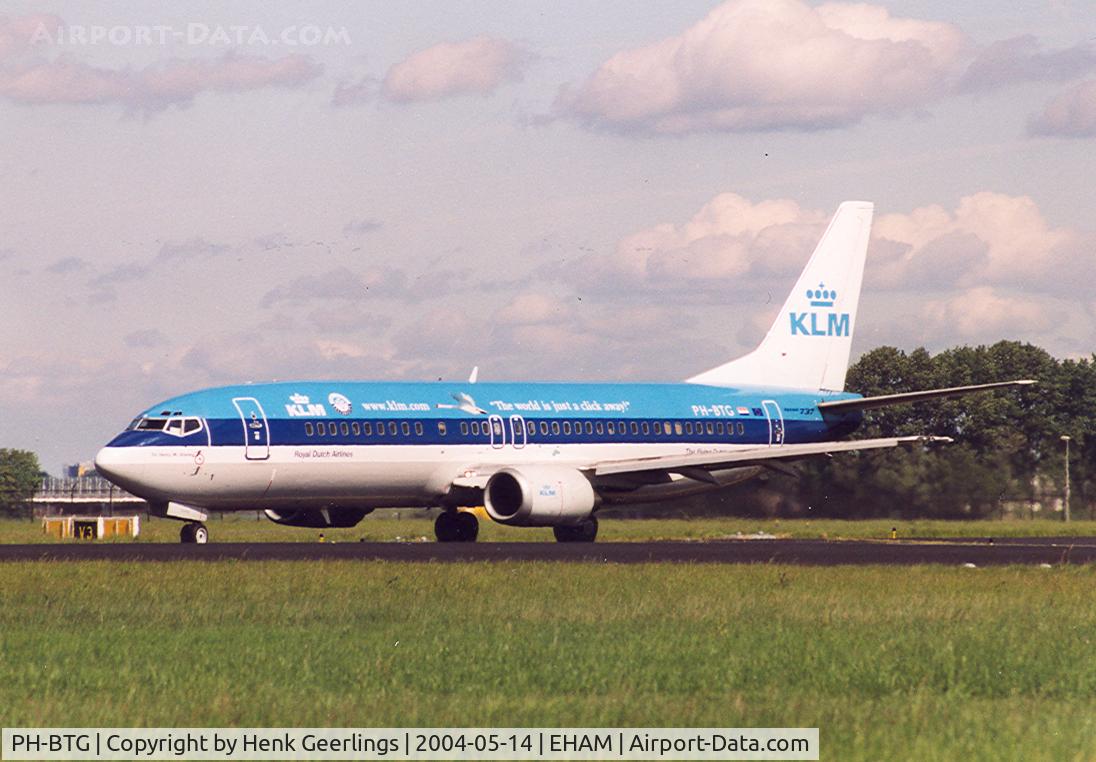 PH-BTG, 1994 Boeing 737-406 C/N 27233, KLM , spcial logo on fuselage = The World is Just a Click Away =

Old colour scheme