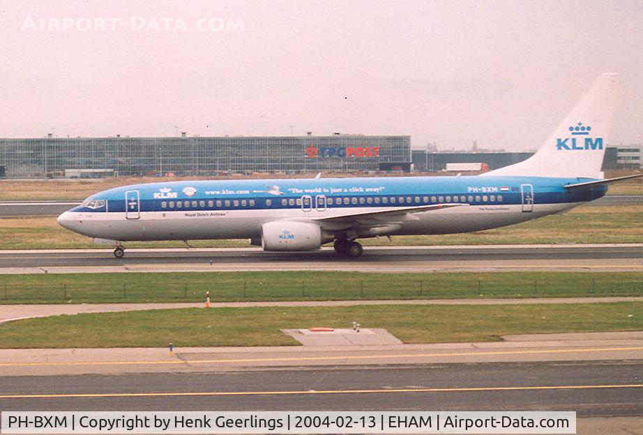 PH-BXM, 2000 Boeing 737-8K2 C/N 30355, KLM , Special logo on fuselage .
=The World is Just a Click Away =