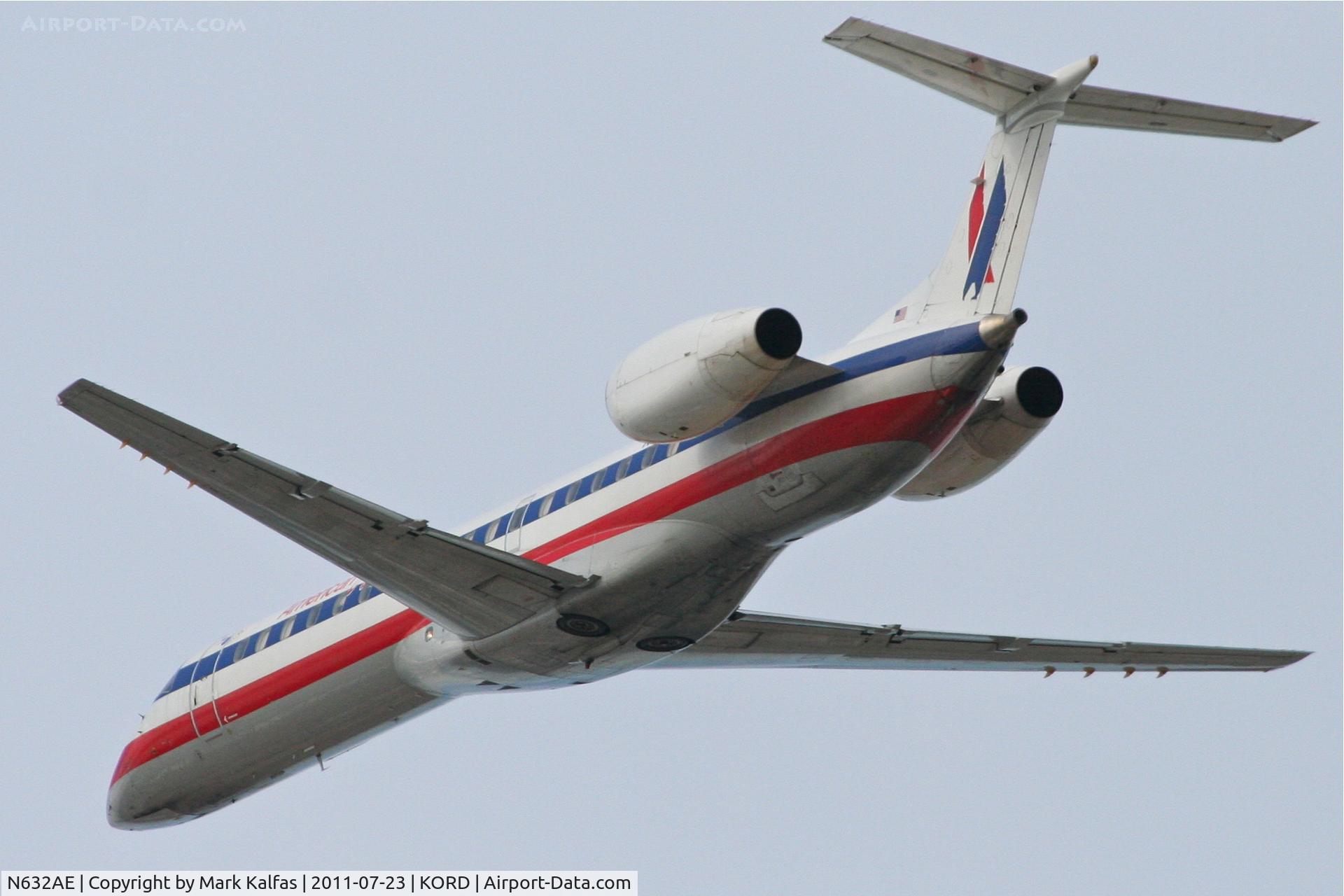 N632AE, 1999 Embraer ERJ-145LR (EMB-145LR) C/N 145143, American Eagle 1999 Embraer EMB-145LR, N632AE departing 32L KORD.