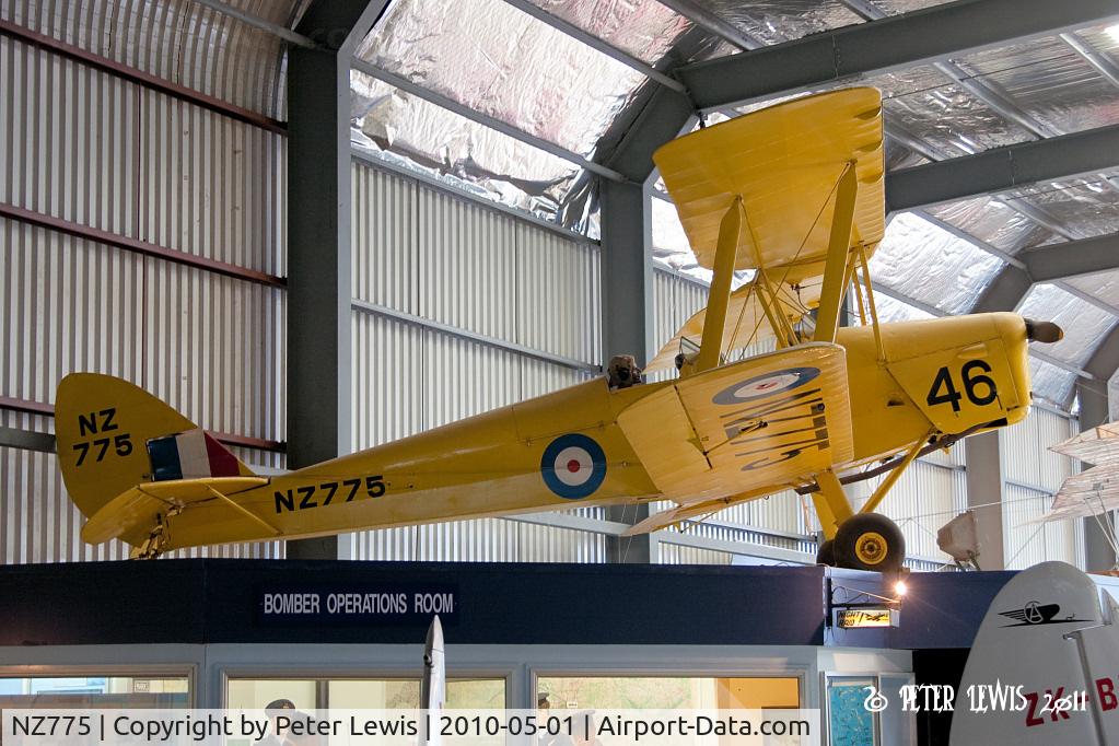 NZ775, 1940 De Havilland DH-82A Tiger Moth II C/N 83202, This Tiger Moth restoration is largely c/n 84648 ex T6200, G-AMNF, ZK-BAD  plus parts of ZK-BJH. The real NZ775/ZK-AIN is also at MoTAT masquerading as ZK-ANN. Confusing!