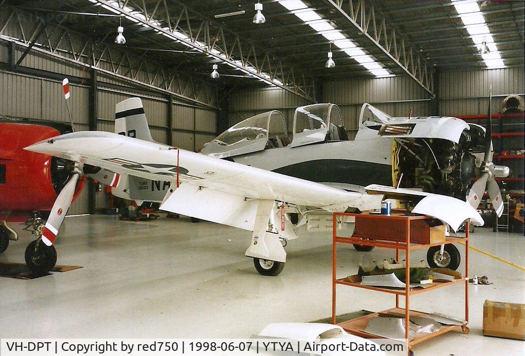 VH-DPT, 1955 North American T-28D Trojan C/N 200-303, Photograph by Edwin van Opstal with permission. Scanned from a color print.