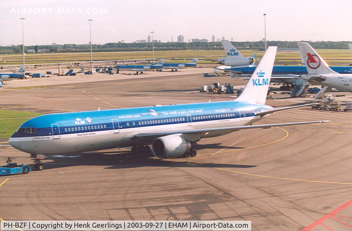 PH-BZF, 1996 Boeing 767-306/ER C/N 27959, KLM , special logo on fuselage = The World is Just a Click Away =