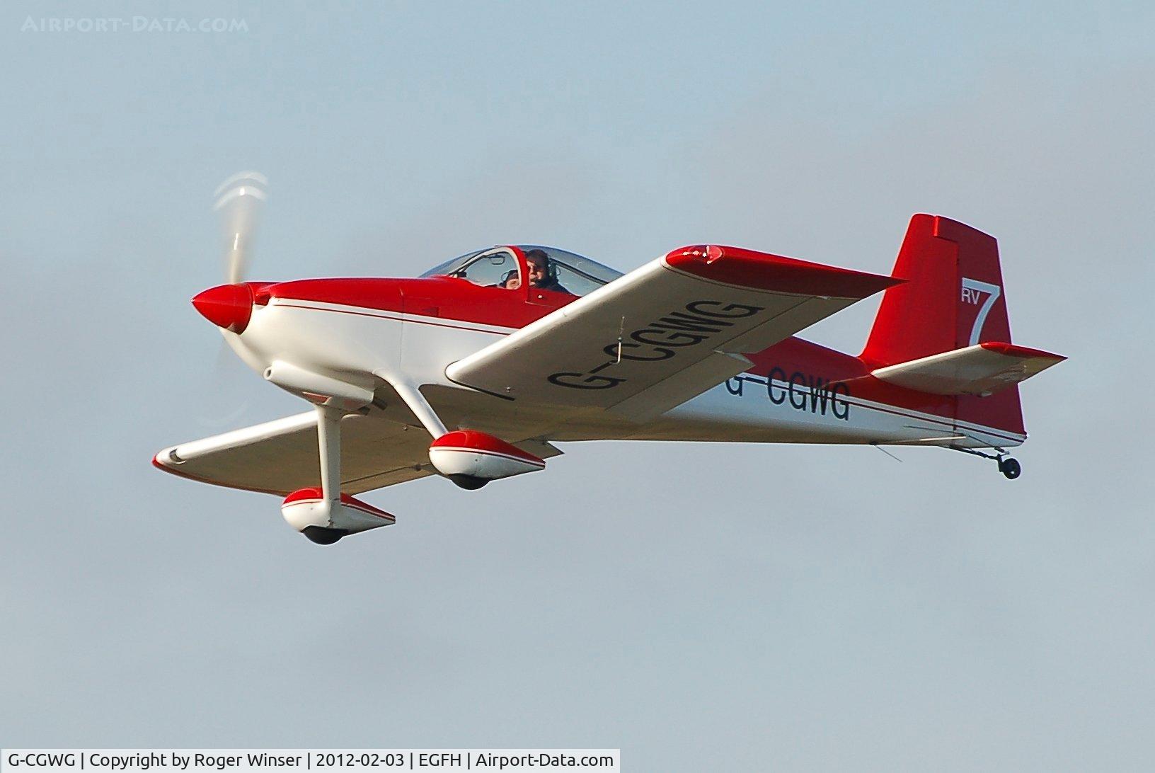 G-CGWG, 2011 Vans RV-7 C/N PFA 323-14486, Resident RV-7 departing for a local flight.
