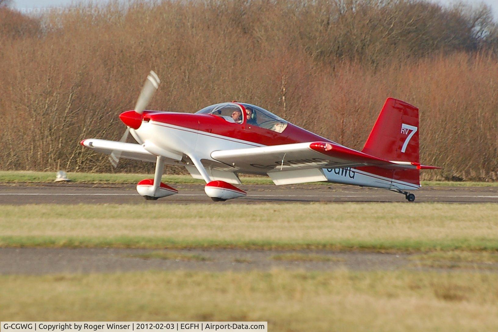 G-CGWG, 2011 Vans RV-7 C/N PFA 323-14486, Resident RV-7 arriving after a local flight.