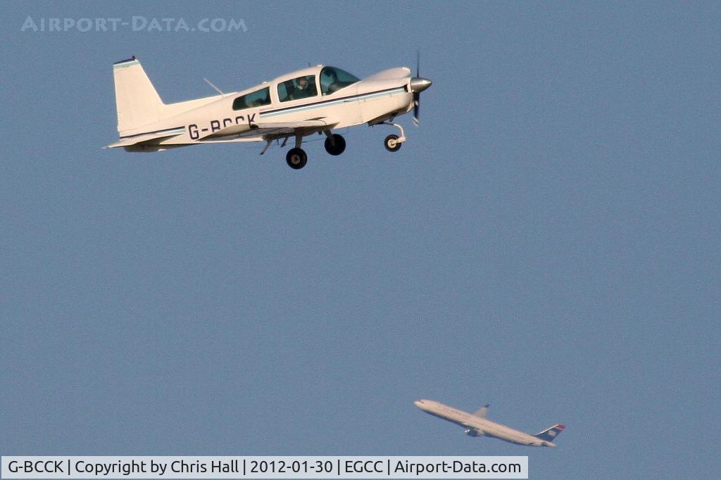 G-BCCK, 1974 Grumman American AA-5 Traveler C/N AA5-0547, resident AA-5 departing from RW05L